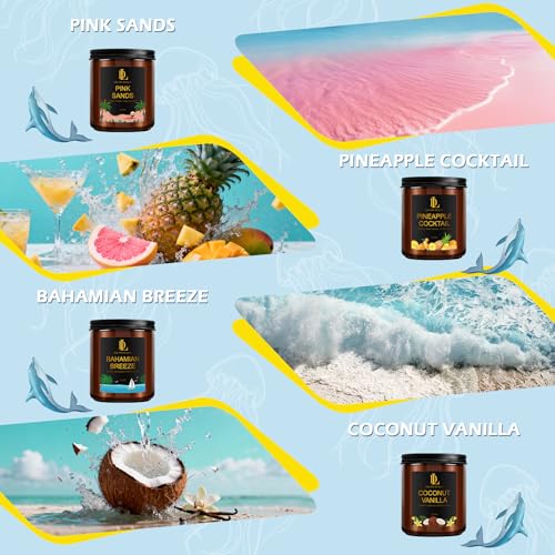 Scented Candles Set, 4 Pack Soy Candles for Home Scented, Candle Gifts for Men Women, Scents of Pineapple Cocktail/Coconut...