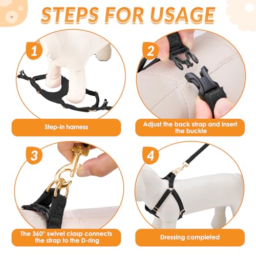 SlowTon Dog Harness Small Sized Dog - Soft XXS Dog Harness and Leash Set No Pull No Chock, Adjustable Lightweight Puppy Ha...