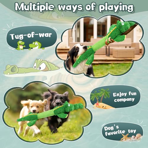 WOWBALA Dog Toys for Aggressive Chewers : Tough Interactive Tug of War Dog Toys-Squeaky Chew Toys for Small,Medium,Large B...