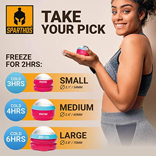 Sparthos Cold Massage Roller Ball - Fitness Cryosphere Massager - Cryo Cryocup Ice Massage Cups - for Muscle, Face, Body M...