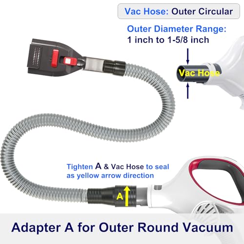 Kodahome Dog Brush Vacuum Attachment with 1"-1.75" Universal Adapters for Vacuum Cleaners, Pet Hair Shedding Grooming Tool...