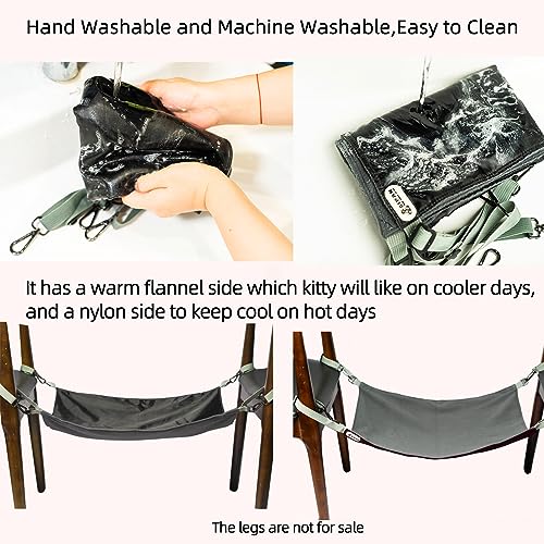 QIPAN Cat Hammock for Cage - Washable Soft Outdoor Mat, Waterproof Cooling Pad for Cats (Large, Black)