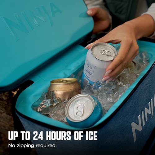 Ninja Backpack Cooler | FrostVault Go 24 Can Soft Cooler | Leakproof Zipper with Built in Can Opener, 2 Ice Packs & Dry St...