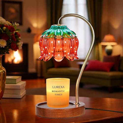 LUREXA Candle Warmer Lamp with Timer, Dimmable Wax Melt Lamp for Large & Standard Jar Candles, Includes 2 GU10 Bulbs, Eleg...