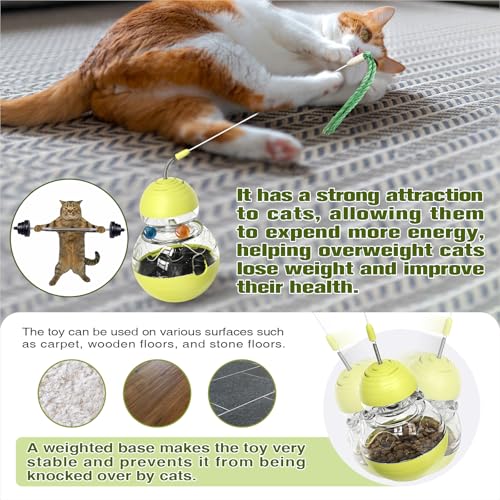 TLKNG Cat Toy for Indoor Cats Wobble Treat Dispenser Ball Kitten Food Dispenser & Puzzle Feeder Balls & Enrichment Toys & ...
