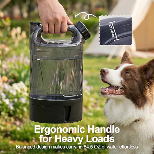 Portable Dog Travel Water Bottle 84 oz, Large Dog Water Bottle Bowl Dispenser, Leak Proof Pet Water Bottle for Dogs, Campi...