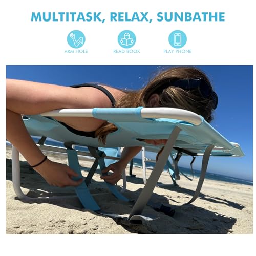 3 in 1 Women Comfort Backpack Beach Tanning Lounge Chair with Cushion Face Hole Softer Padded Adjustable Washable, Folding...