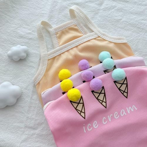 Spring & Summer Pet Clothes Tank Top - Ice Cream Pattern Breathable Tank top for Dogs & Cats, Cool Sleeveless Shirt for Te...