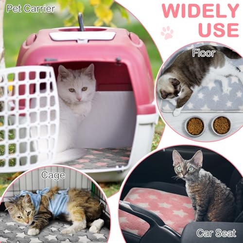 Clysee 4 Pack Self Heating Cat Bed Cat Self Warming Pad with Removable Cover Extra Warm Thermal Pet Pad Washable Pet Crate...