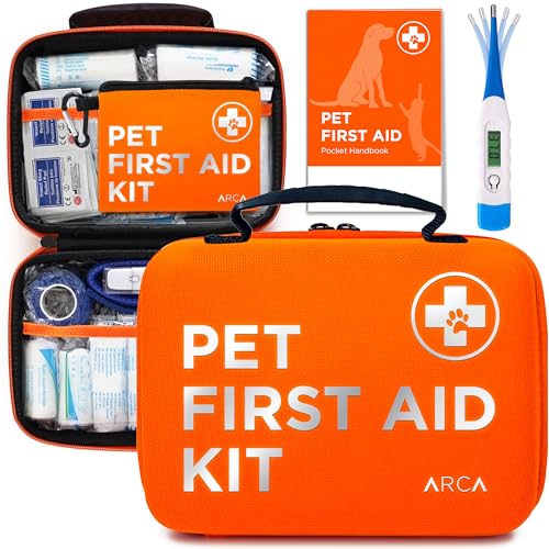 ARCA PET Cat & Dog First Aid Kit for Car - Pet Emergency Kit for Home Office Travel – Dog Camping Essentials with Digital ...