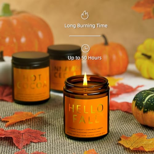 Fall & Christmas Candles, Soy Candles Set - 7Oz * 6 Pack, Holiday/Birthday/Christmas Gifts for Women & Men, Autumn Scents ...