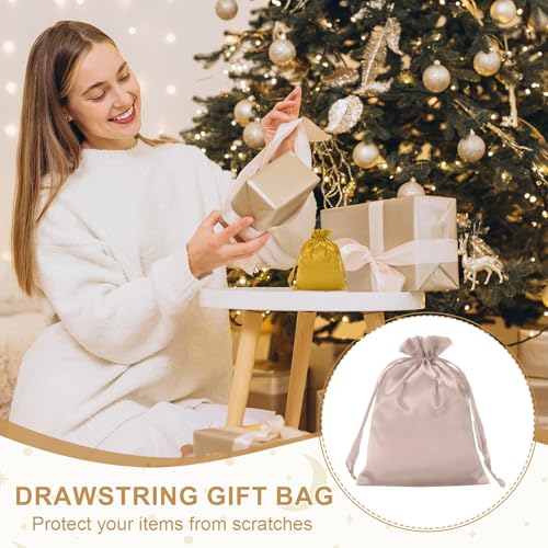 PATIKIL 6 x 8 Inch Satin Bags with Drawstring, 3 Pcs Silk Drawstring Gift Bags Wedding Favor Pouch for Jewelry Candy Chris...