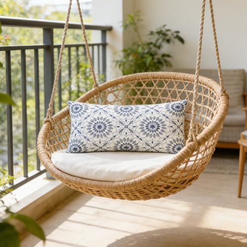 Slow Cow Embroidery Decorative Lumbar Throw Pillow Cover for Couch Sofa Bedroom Geometric Flower Pattern Cushion Cover 12 ...