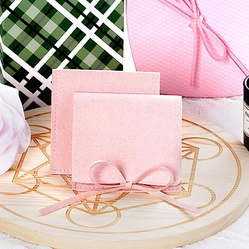 Heliltd Jewelry Pouch 12pcs Jewelry Packaging Bag Microfiber Jewelry Bags 8 * 8cm Jewelry Bags Envelope Style with Strings...