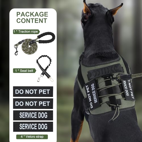 No Pull Dog Harness Small Medium Sized Dog, Service Dog Harness and Leash Set with 4 Patches, Adjustable Easy Walk Dogs Ha...