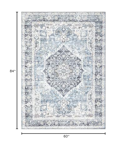 Domitapis Area Rug 5×7, Vintage Boho Rug,Ultra-Soft Low Pile, Washable, Non Slip,Stain Resistant Printed Carpet for Living...