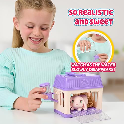 Little Live Pets Bunny Mini Interactive Live Pet Toy Set, Hutch Animal Playset with 3 Surprise Babies, 20+ Sounds, Bunny A...