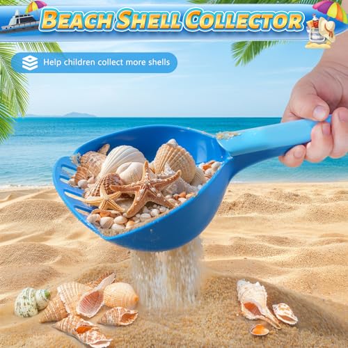 Collapsible Beach Sand Toys Set for Kids - Includes Bucket, Mesh Shovel, Filter Scooper & Castle Molds - Toddler Beach Toy...