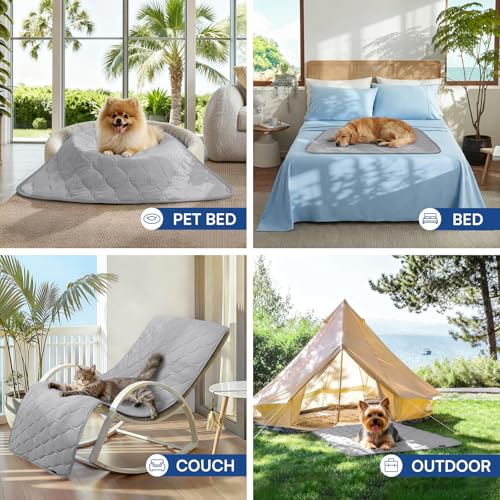 Luciphia Waterproof Cooling Mat for Dogs Couch Cover Q-MAX>0.5, Leakproof Pet Pad Non-Slip Throw Blanket for Cat Puppy Cra...