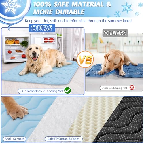 ZENGAOOU Dog Cooling Mat for Medium to Large Dogs, Washable Cool Touch Cooling Fabric with Non Slip Bottom, Waterproof Pet...