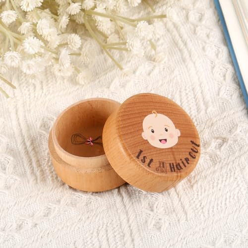 Baby's First Hair Keepsake Box, Wooden Fetal Hair Collection Box Cute Hair Keepsake Box Baby Keepsake Box for Baby Shower ...