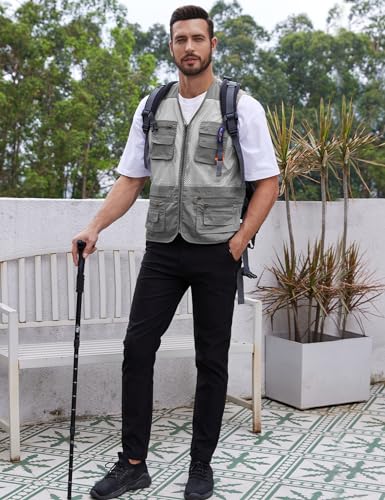Gihuo Men's Fishing Safari Vest with Pockets for Summer Travel