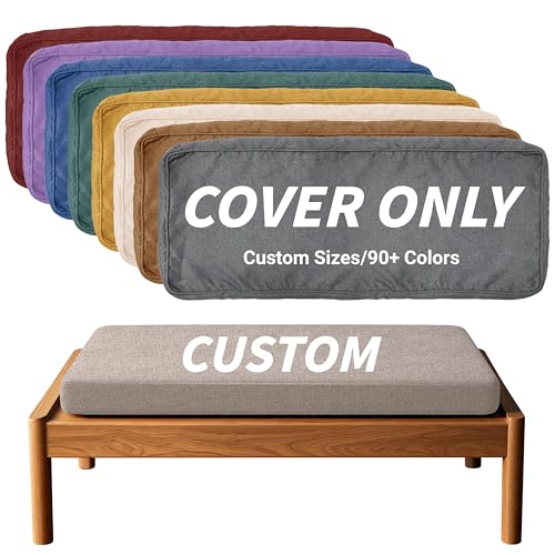 Royal Shade Custom Size Cushion Cover, Replaceable Bench Cushion/Chair/Sofa Cushion Cover, Indoor/Outdoor Furniture/Window...