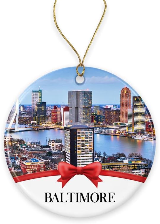 Baltimore Christmas Ornament, Christmas Ornaments Travel Souvenir Collection Gift for Family, Christmas Tree Ornament City...
