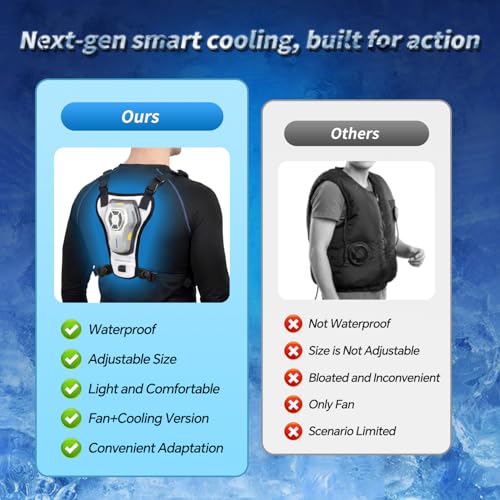 THETHEKU Cooling Vest for Men Wearable Semiconductor Cooling Gear Portable Fan Air Conditioned for Work,Gardening, Fishing