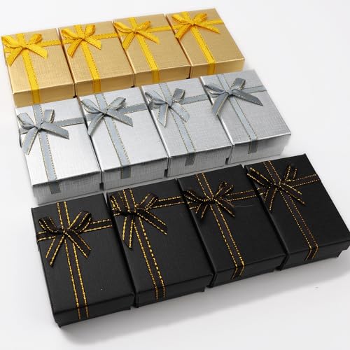 Pannger 12 Pack Small Jewelry Gift Boxes Set Empty Gift Boxes for Rings, Necklaces Jewelry Anniversaries, Weddings,Birthda...