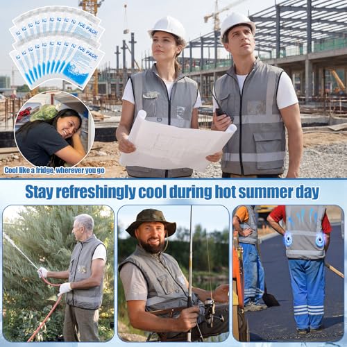 Grinsvalley Cooling Vest Jacket with 2 Fans 10000mah Battery Pack for Men Women Air Conditioner Vests Jacket with 20 Ice Bag