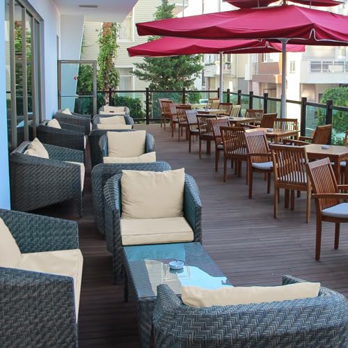 Lounsweer 3 Pcs Outdoor Cushion Covers Patio Cushion Replacement Covers 2 Covers 18 x 18 x 2 and 1 Cover 42 x 18 x 3 for P...