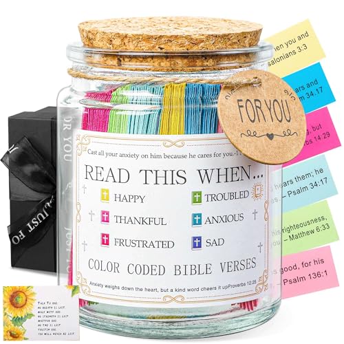 Bible Verse Jar, Read Me When Bible Verses Jar For Daily Encouragement, Inspirational Prayer & Reflection,Graduation Gift ...