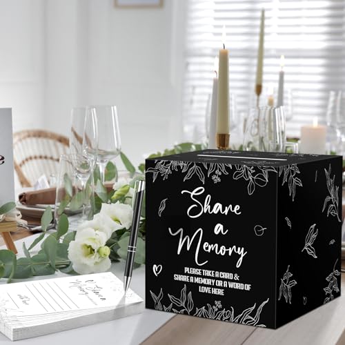 gisgfim 56 Pcs Share a Memory Box for Celebration of Life Funeral Memory Card Box Decorations Memory Cards Sign for Card B...