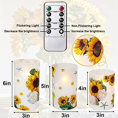 ANYGIFT Sunflower Decor Flameless Candles Gifts for Women,Sunflower Candle Housewarming Gifts New Home Get Well Soon Gifts...