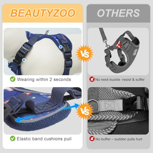 BEAUTYZOO Cat Harness and Leash for Walking, Escape Proof Soft Adjustable Vest Harnesses for Small Cats Kittens, Easy Cont...
