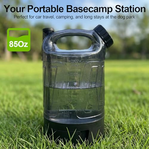 Portable Dog Travel Water Bottle 84 oz, Large Dog Water Bottle Bowl Dispenser, Leak Proof Pet Water Bottle for Dogs, Campi...