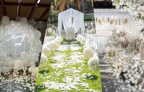Cynamorkit Ivory Rose Petals 3300 PCS Fake Rose Petals for Wedding, Engagemengt, Proposal Decor.Artificial Flower Petals f...
