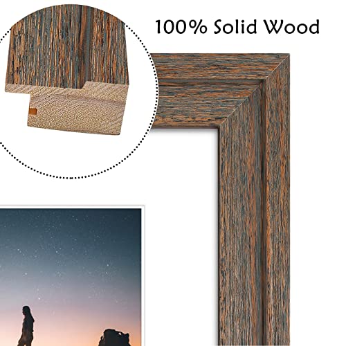 Golden State Art, 16x20 Picture Frame - Displays 11x14 Photo with Mat or 16x20 Without Mat, Wide Moulding Solid Wood Frame...
