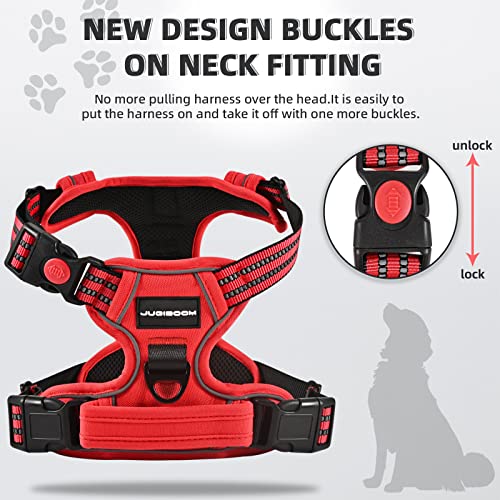 Juqiboom No Pull Dog Harness with A Free Heavy Duty 5ft Dog Leash, Adjustable Soft Padded Dog Vest, Reflective No-Choke Pe...