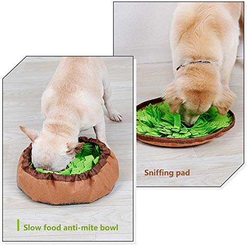 AWOOF Pet Snuffle Mat for Dogs, Interactive Feed Game for Boredom, Encourages Natural Foraging Skills for Cats Dogs Bowl T...