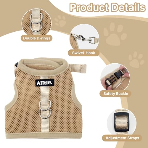 AIITLE Breathable Bunny Harness and Leash Set, Adjustable Straps & Magic Tape Design, Comfort Fit Vest for Puppies, Cats, ...