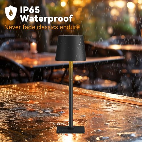 Yogaret 2 Pack Rechargeable Table Lamps,Cordless Lamp with 6000mAh Battery Operated, Portable Indoor/Outdoor Table Lamp fo...