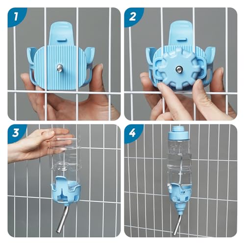 Vannon Dog Water Dispenser for Cage, 34oz Auto Feeding Crate Water Bottle for Dogs, Cats & Rabbits, Pet Nozzle Diameter: 1...