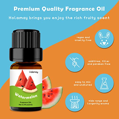 Fruity Fragrance Oil, Holamay Premium Fruit Essential Oils for Diffuser, Candle Soap Making Scents, 10x5ml, Coconut, Straw...