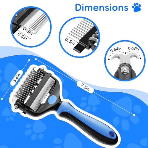 AXEFUN 3-in-1 Professional Pet Grooming Brush for Dogs & Cats – Dematting Comb, Undercoat Rake & Deshedding Tool for Long...