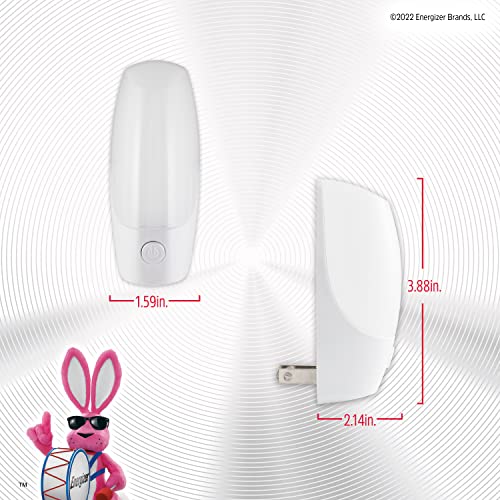 Energizer Manual On/Off LED Night Light Plug-in, Push Button, Compact, Contemporary, for Bedroom, Livingroom, Hallway, Bat...