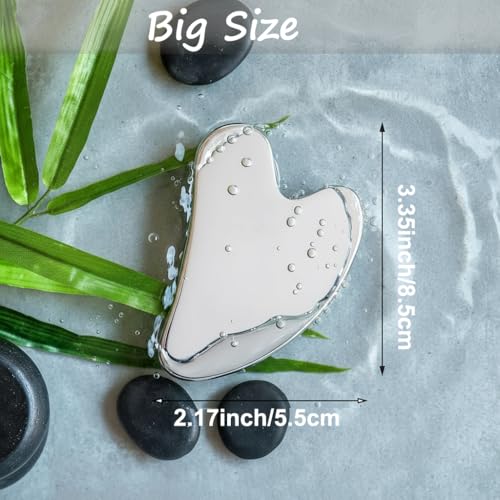 isork Gua Sha Facial Tools Capable of Facial Sculpting Big Size,304L Stainless Steel Metal Gua Sha Lymphatic Drainage Mass...
