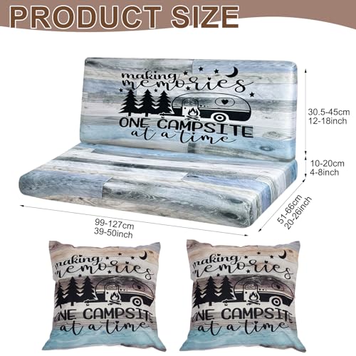 BBSET 6pcs Rv Dinette Cushion Covers Stretch Washable Rv Cushion Slipcove Replacement for Camper Car Bench, 2 Pillowcase, ...