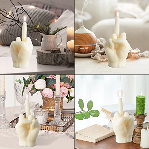 6sisc Middle Finger Scented Candle White Large Size Danish Pastel Room Decor Pine Aromatherapy Candle Long Lasting Natural...